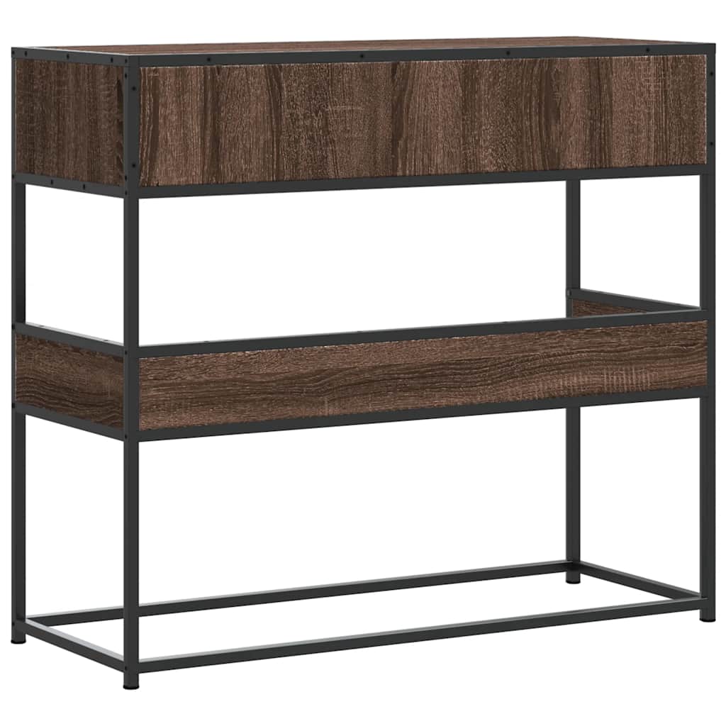 vidaXL Console Table Brown Oak 90x35x80 cm Engineered Wood 6