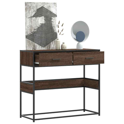 vidaXL Console Table Brown Oak 90x35x80 cm Engineered Wood 1