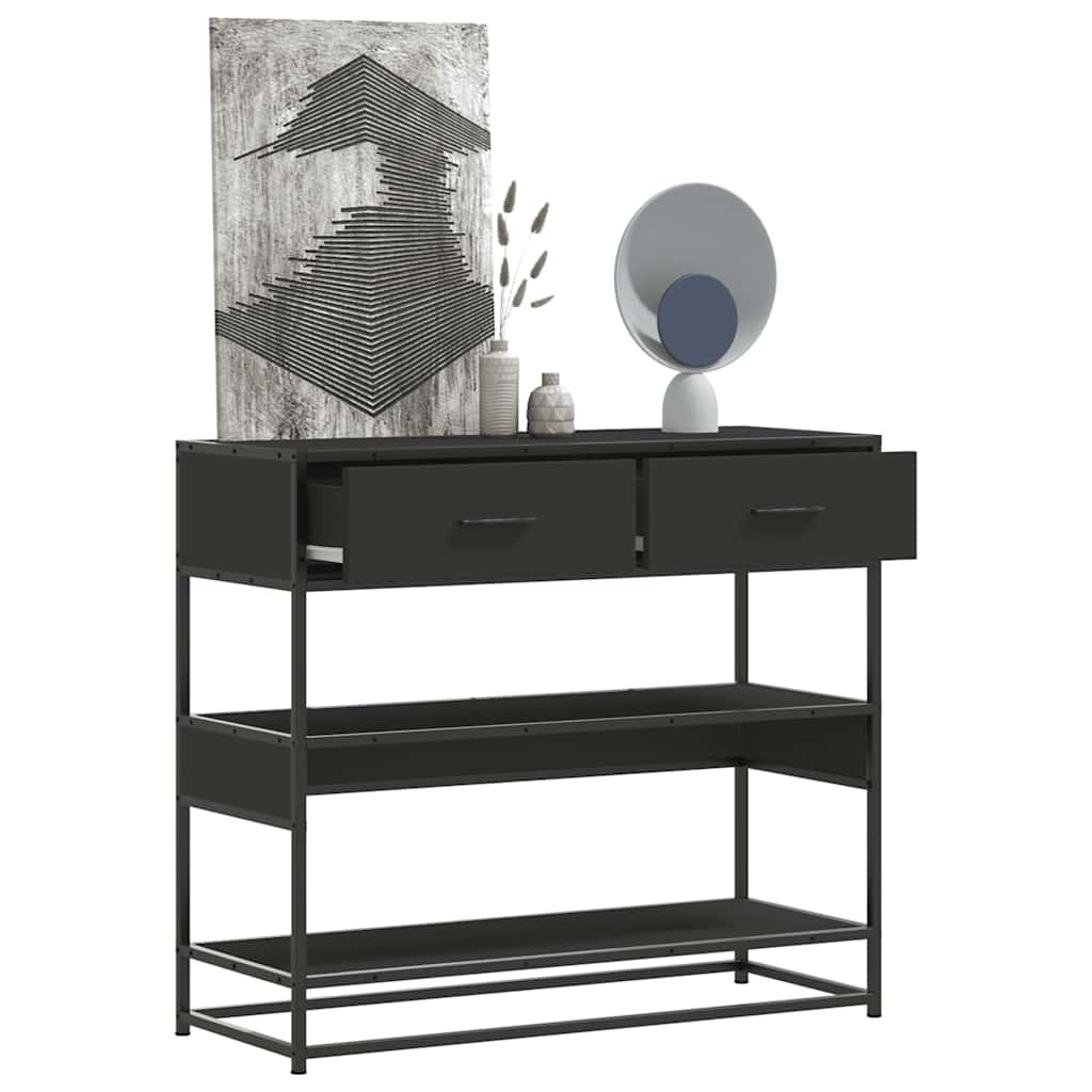 Console Table 90x35x80 cm Engineered Wood Black