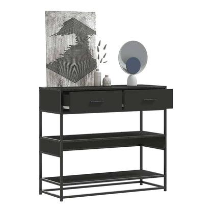 Console Table 90x35x80 cm Engineered Wood Black