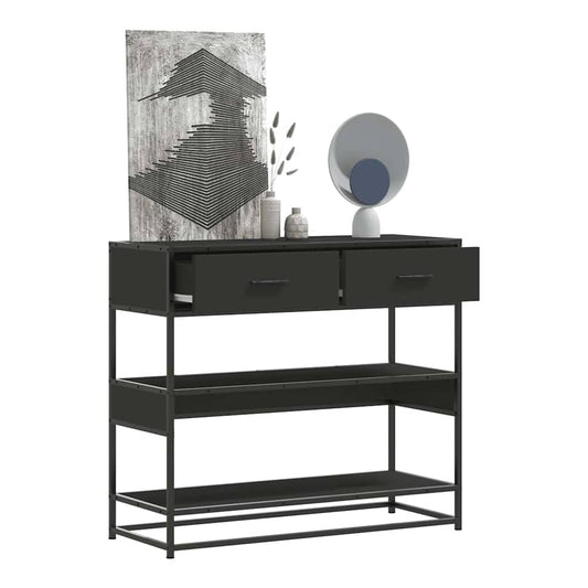 Console Table 90x35x80 cm Engineered Wood Black