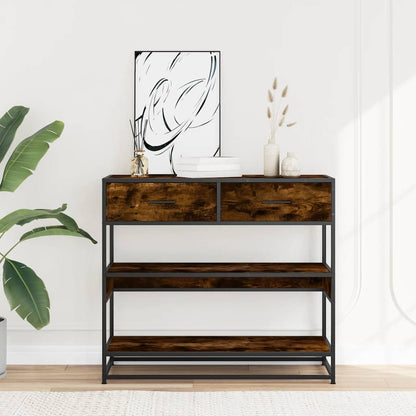 Console Table 90x35x80 cm Engineered Wood Smoked oak