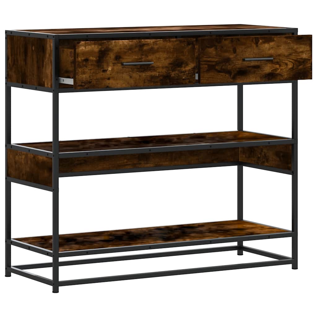 Console Table 90x35x80 cm Engineered Wood Smoked oak