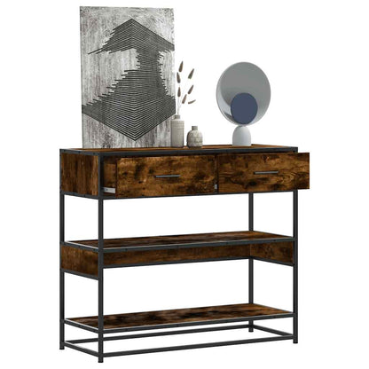 Console Table 90x35x80 cm Engineered Wood Smoked oak