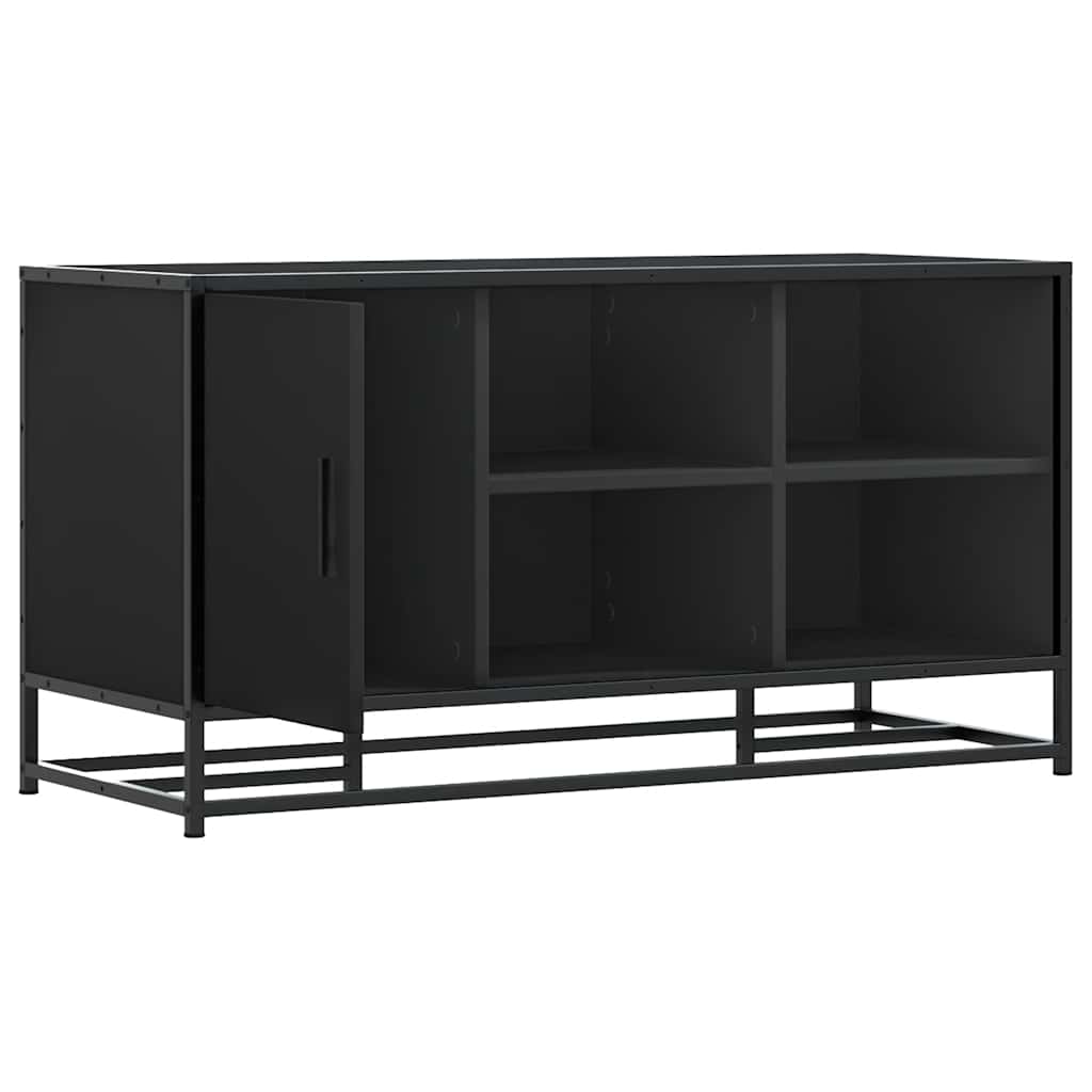 vidaXL Shoe Bench Black 100x40x53.5 cm Engineered Wood and Metal 6