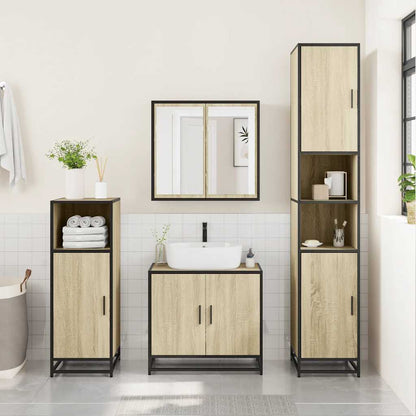 vidaXL Bathroom Cabinet Sonoma Oak 35x37.5x100 cm Engineered Wood 3