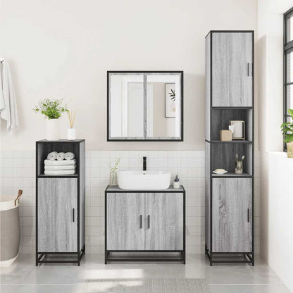 Bathroom Cabinet 35x37,5x100 cm Engineered Wood Grey sonoma