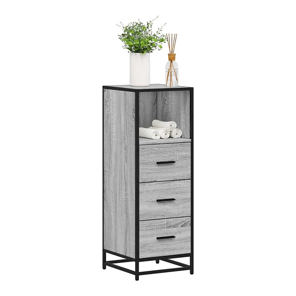 Bathroom Cabinet 35x37,5x100 cm Engineered Wood Grey sonoma