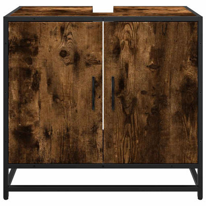 vidaXL Bathroom Sink Cabinet Smoked Oak 65x33x60 cm Engineered Wood 5