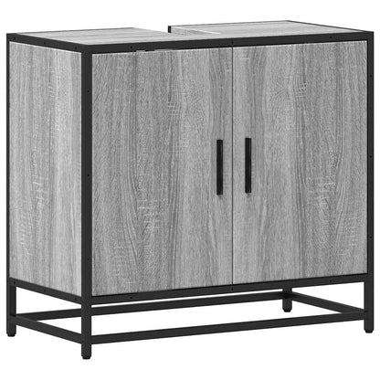vidaXL Bathroom Sink Cabinet Grey Sonoma 65x33x60 cm Engineered Wood 2