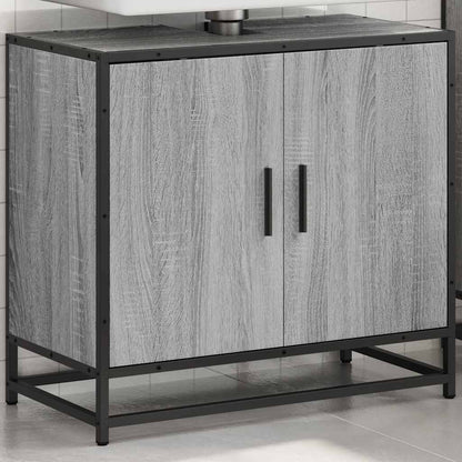 vidaXL Bathroom Sink Cabinet Grey Sonoma 65x33x60 cm Engineered Wood 3