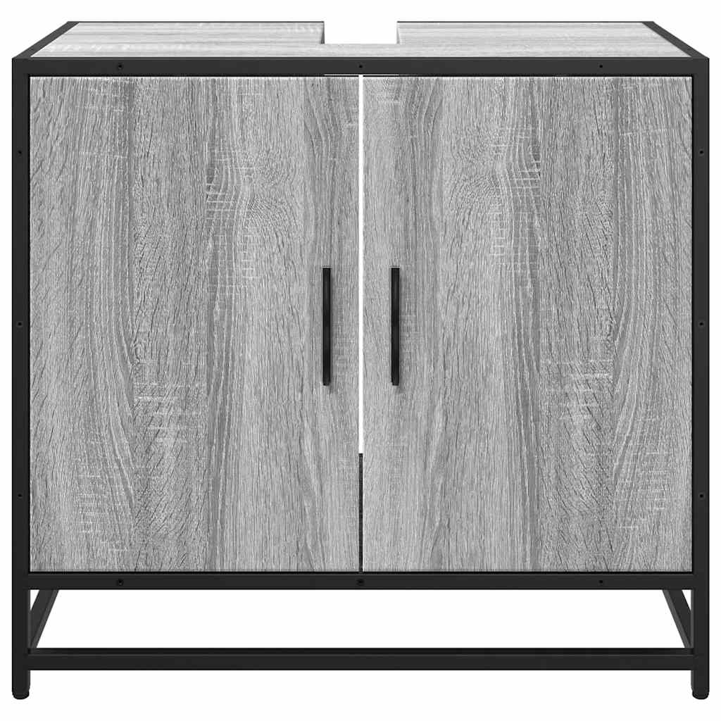 vidaXL Bathroom Sink Cabinet Grey Sonoma 65x33x60 cm Engineered Wood 5
