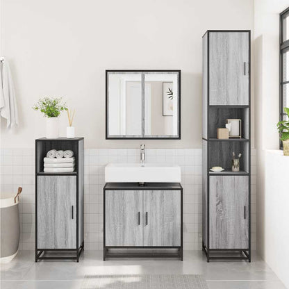 vidaXL Bathroom Sink Cabinet Grey Sonoma 65x33x60 cm Engineered Wood 1
