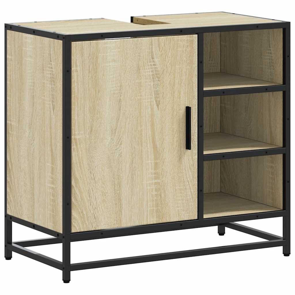 vidaXL Bathroom Sink Cabinet Sonoma Oak 65x33x60 cm Engineered Wood 2