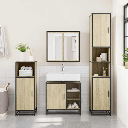 vidaXL Bathroom Sink Cabinet Sonoma Oak 65x33x60 cm Engineered Wood 3