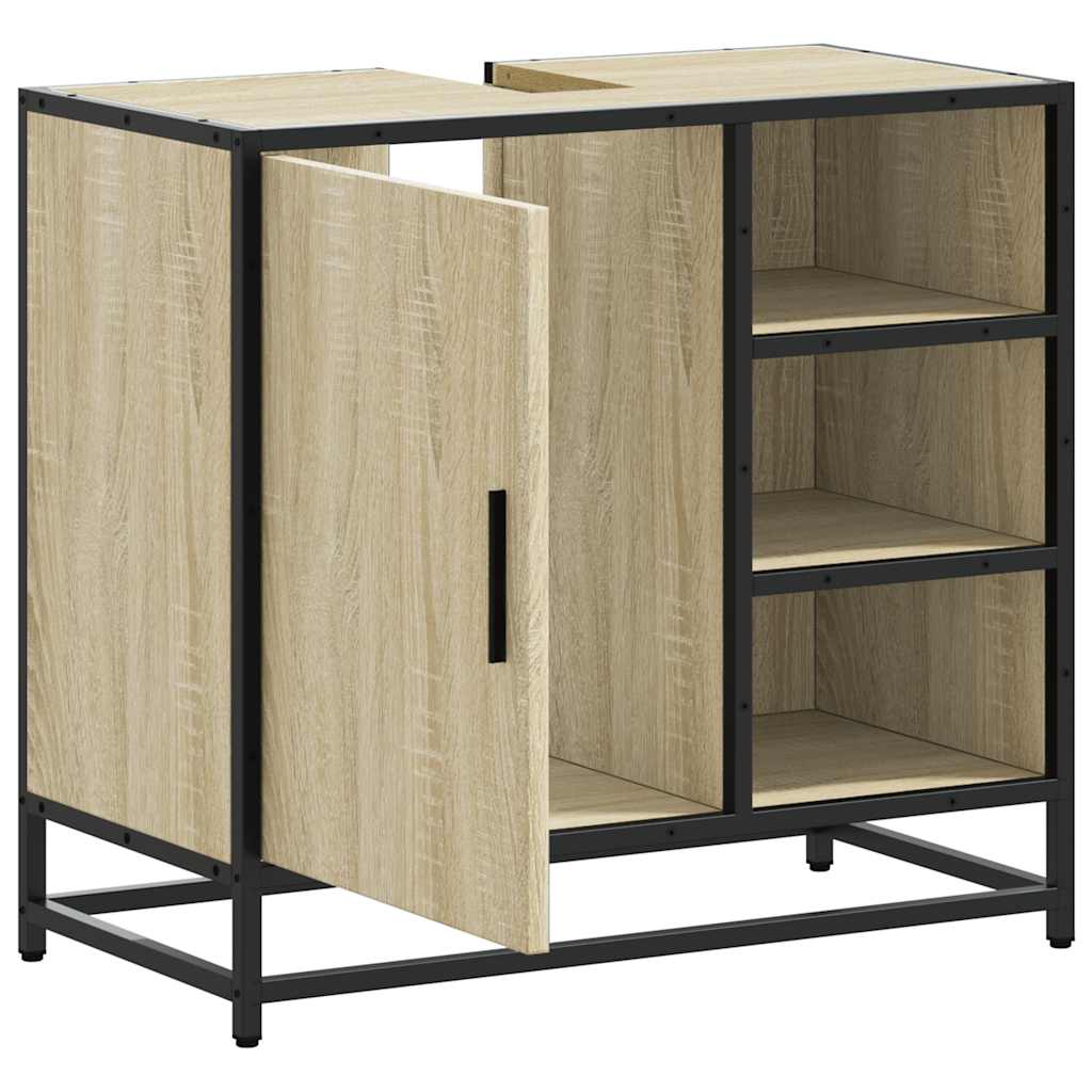 vidaXL Bathroom Sink Cabinet Sonoma Oak 65x33x60 cm Engineered Wood 6