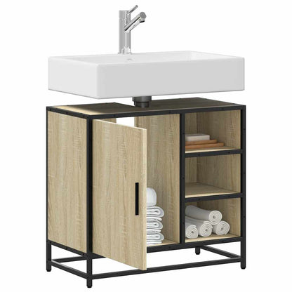 vidaXL Bathroom Sink Cabinet Sonoma Oak 65x33x60 cm Engineered Wood 1