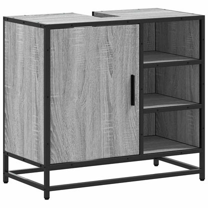 vidaXL Bathroom Sink Cabinet Grey Sonoma 65x33x60 cm Engineered Wood 2