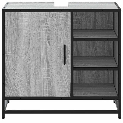 vidaXL Bathroom Sink Cabinet Grey Sonoma 65x33x60 cm Engineered Wood 5