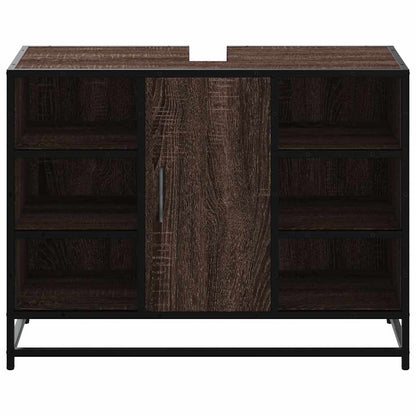 vidaXL Bathroom Sink Cabinet Brown Oak 80x33x60 cm Engineered Wood 5