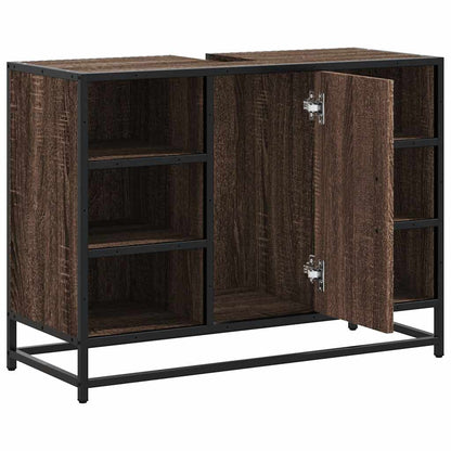 vidaXL Bathroom Sink Cabinet Brown Oak 80x33x60 cm Engineered Wood 6