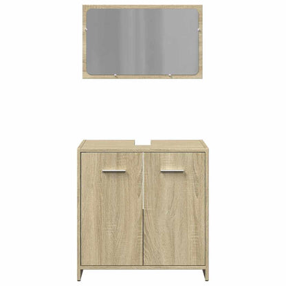 vidaXL 2 Piece Bathroom Furniture Set Sonoma Oak Engineered Wood 4
