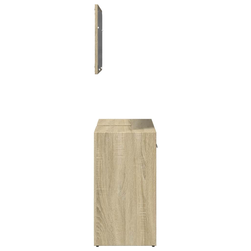vidaXL 2 Piece Bathroom Furniture Set Sonoma Oak Engineered Wood 6