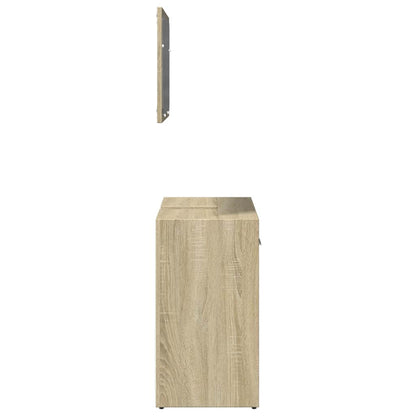 vidaXL 2 Piece Bathroom Furniture Set Sonoma Oak Engineered Wood 6