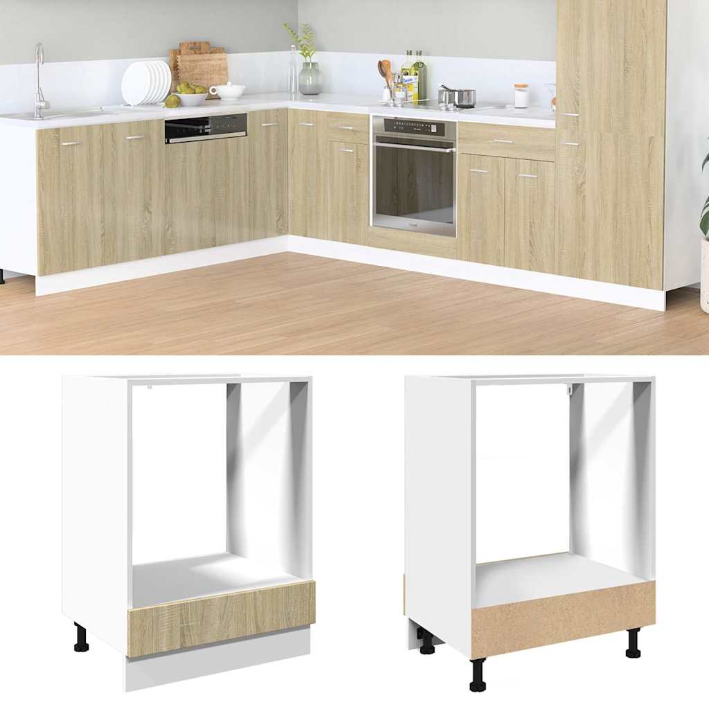 vidaXL Oven Cabinet Sonoma Oak 60x46x81.5 cm Engineered Wood 1