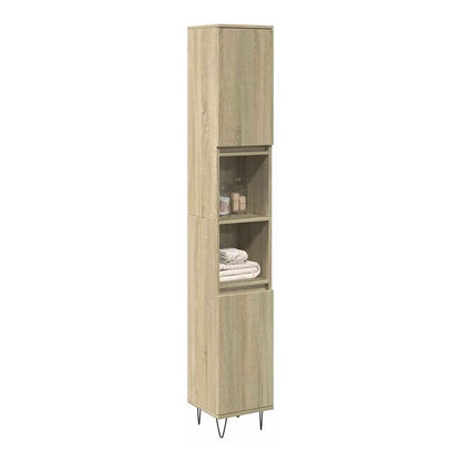 Bathroom Cabinet 30x30x190 cm Engineered Wood Sonoma oak