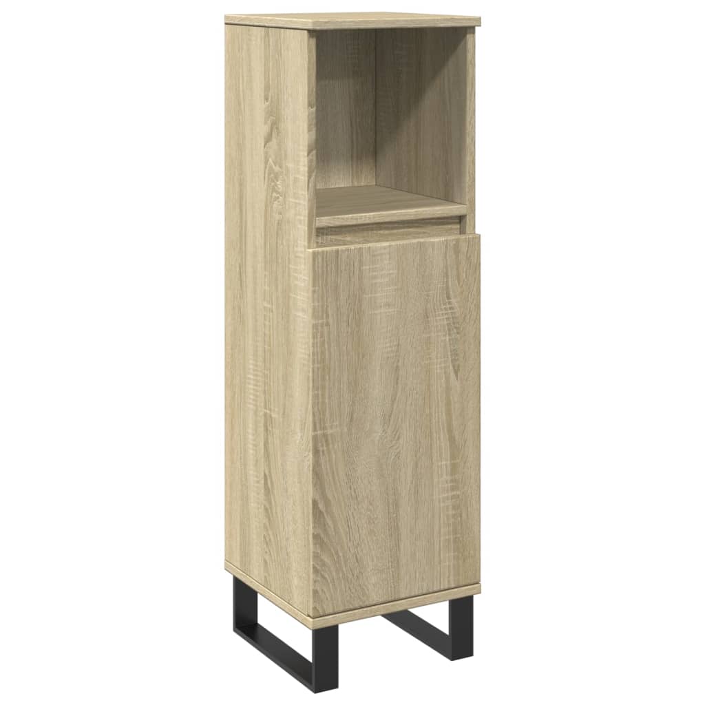 vidaXL Bathroom Cabinet Sonoma Oak 30x30x100 cm Engineered Wood 2