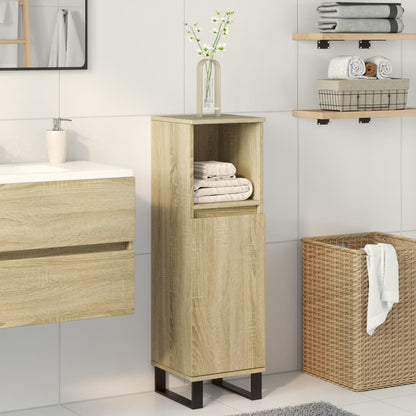 vidaXL Bathroom Cabinet Sonoma Oak 30x30x100 cm Engineered Wood 3