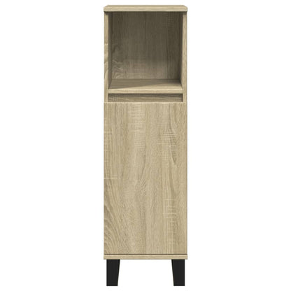 vidaXL Bathroom Cabinet Sonoma Oak 30x30x100 cm Engineered Wood 4