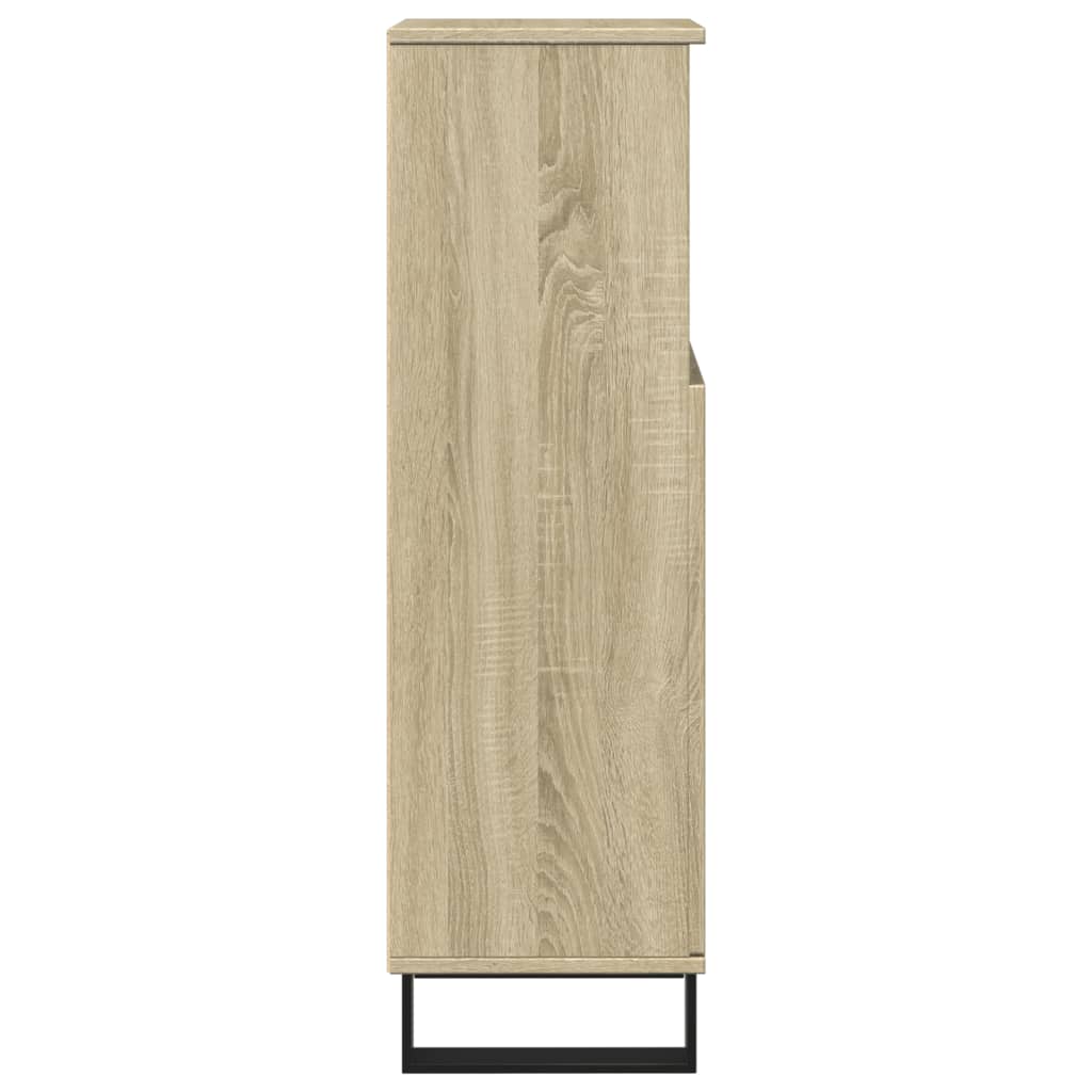 vidaXL Bathroom Cabinet Sonoma Oak 30x30x100 cm Engineered Wood 5