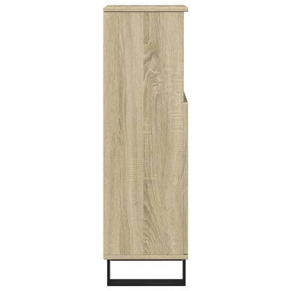 vidaXL Bathroom Cabinet Sonoma Oak 30x30x100 cm Engineered Wood 5
