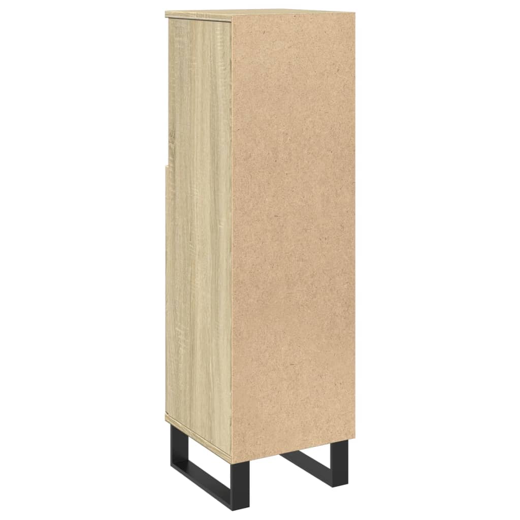 vidaXL Bathroom Cabinet Sonoma Oak 30x30x100 cm Engineered Wood 6
