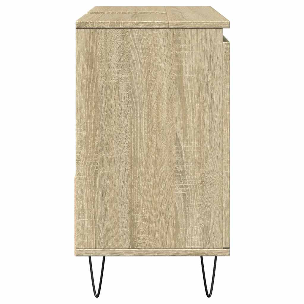 vidaXL Bathroom Cabinet Sonoma Oak 65x33x60 cm Engineered Wood 4