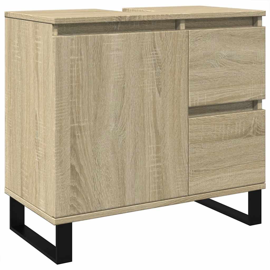vidaXL Bathroom Cabinet Sonoma Oak 65x33x60 cm Engineered Wood 2