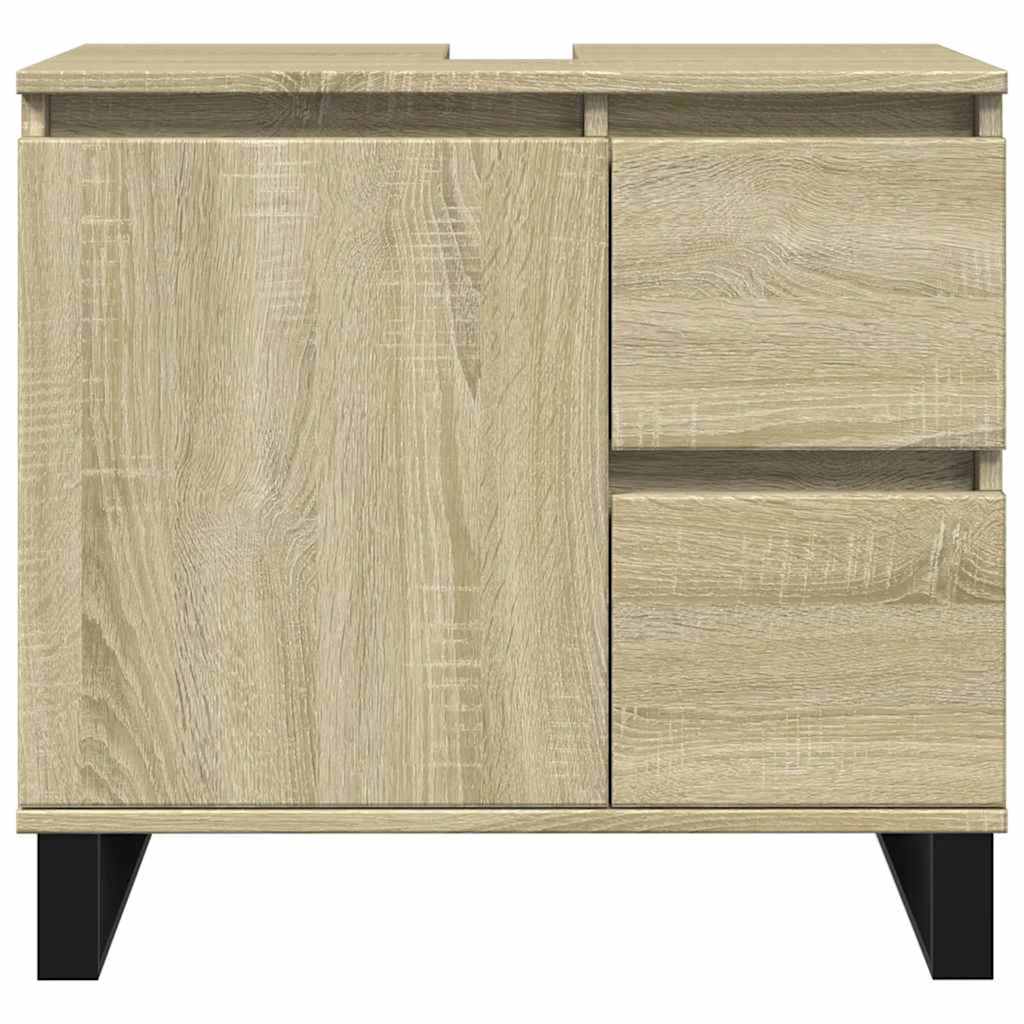vidaXL Bathroom Cabinet Sonoma Oak 65x33x60 cm Engineered Wood 3