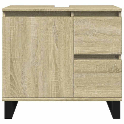 vidaXL Bathroom Cabinet Sonoma Oak 65x33x60 cm Engineered Wood 3