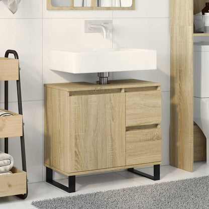 vidaXL Bathroom Cabinet Sonoma Oak 65x33x60 cm Engineered Wood 1