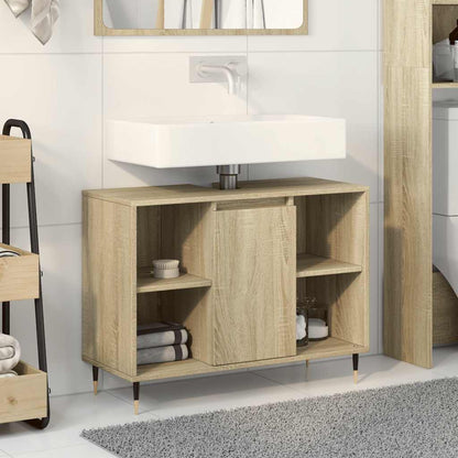 vidaXL Bathroom Cabinet Sonoma Oak 80x33x60 cm Engineered Wood 3