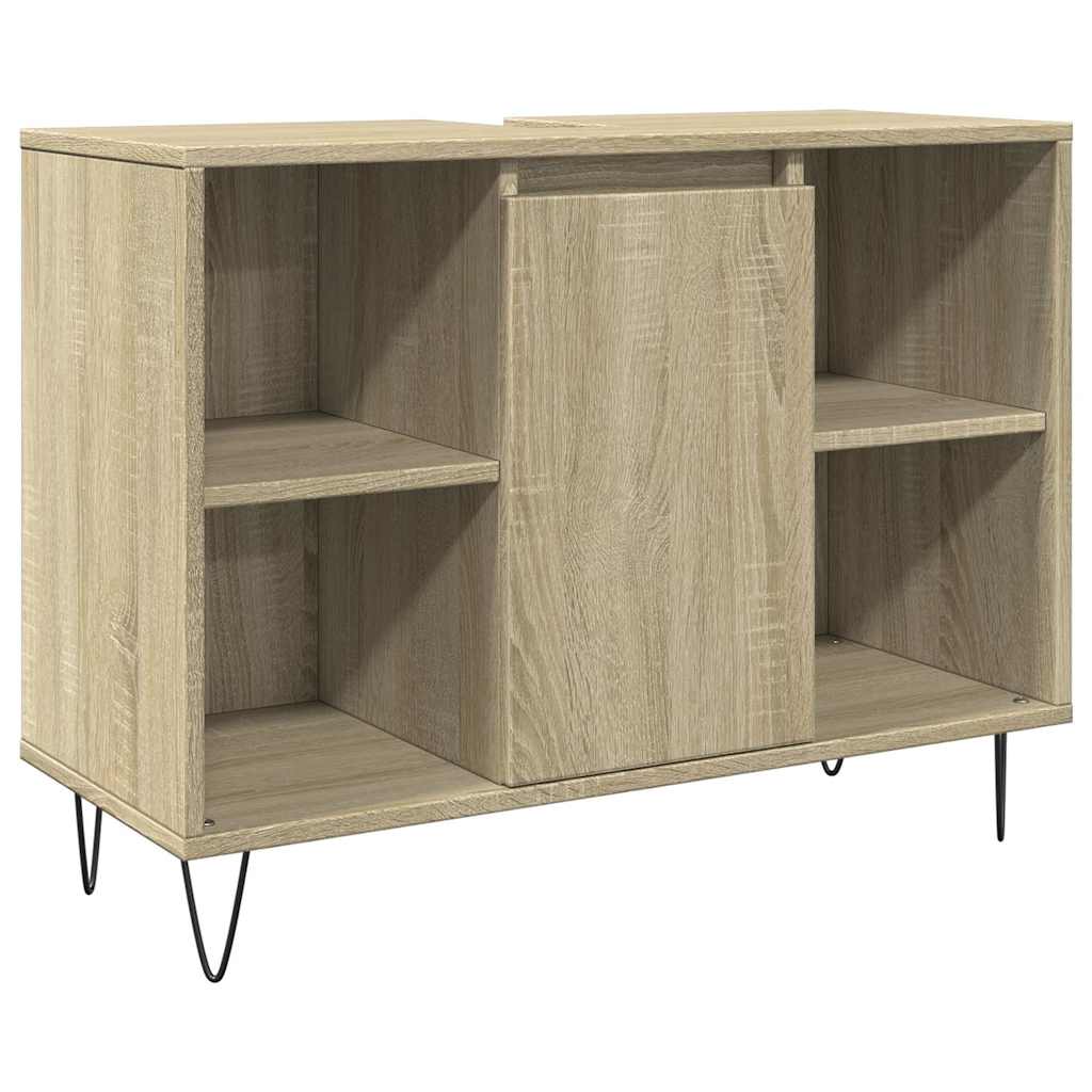 vidaXL Bathroom Cabinet Sonoma Oak 80x33x60 cm Engineered Wood 2