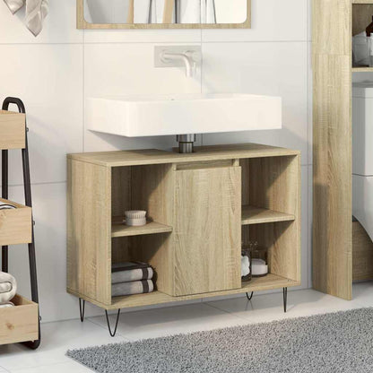 vidaXL Bathroom Cabinet Sonoma Oak 80x33x60 cm Engineered Wood 3