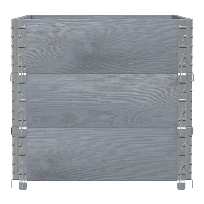 Pallet Collars Solid Wood Pine 3 pcs Grey 80 cm 60 cm
