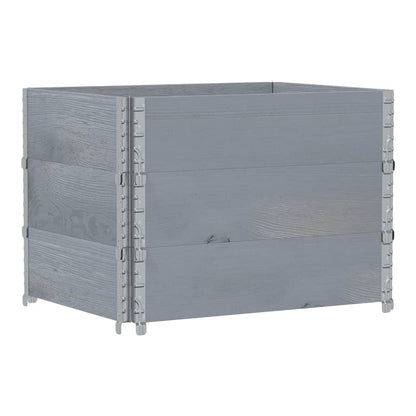 Pallet Collars Solid Wood Pine 3 pcs Grey 80 cm 60 cm