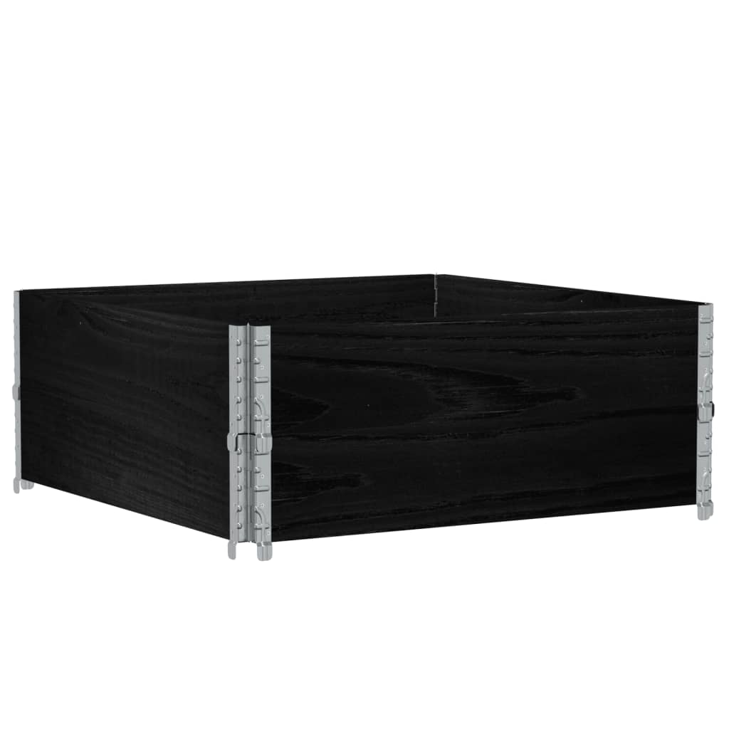 vidaXL Garden Planter Black 100x100 cm Solid Wood Pine 2