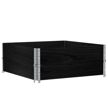 vidaXL Garden Planter Black 100x100 cm Solid Wood Pine 2