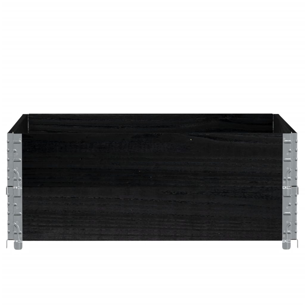 vidaXL Garden Planter Black 100x100 cm Solid Wood Pine 3