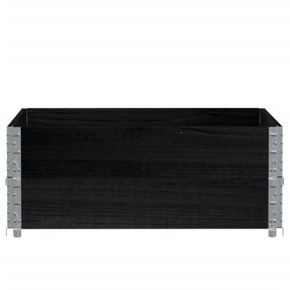 vidaXL Garden Planter Black 100x100 cm Solid Wood Pine 3